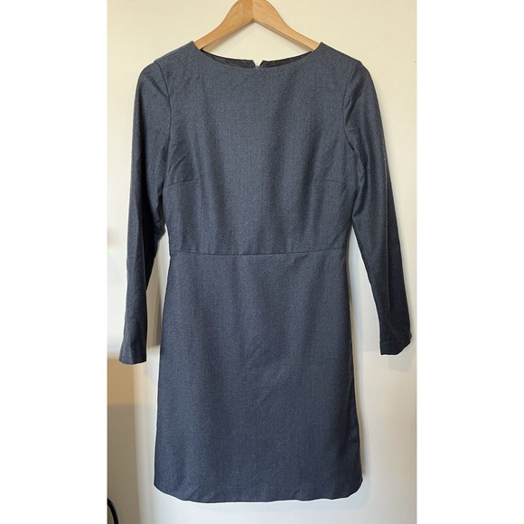 Theory Navy Wool Flannel Long Sleeve Mini Dress Size 6 - Picture 2 of 9